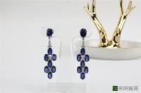 A8流苏款白金蓝宝石耳环