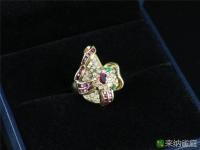 A918K黄金镶钻红宝石戒指