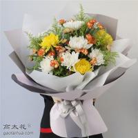 289-38朵-3黄菊、5白菊、30康乃馨、黄莺