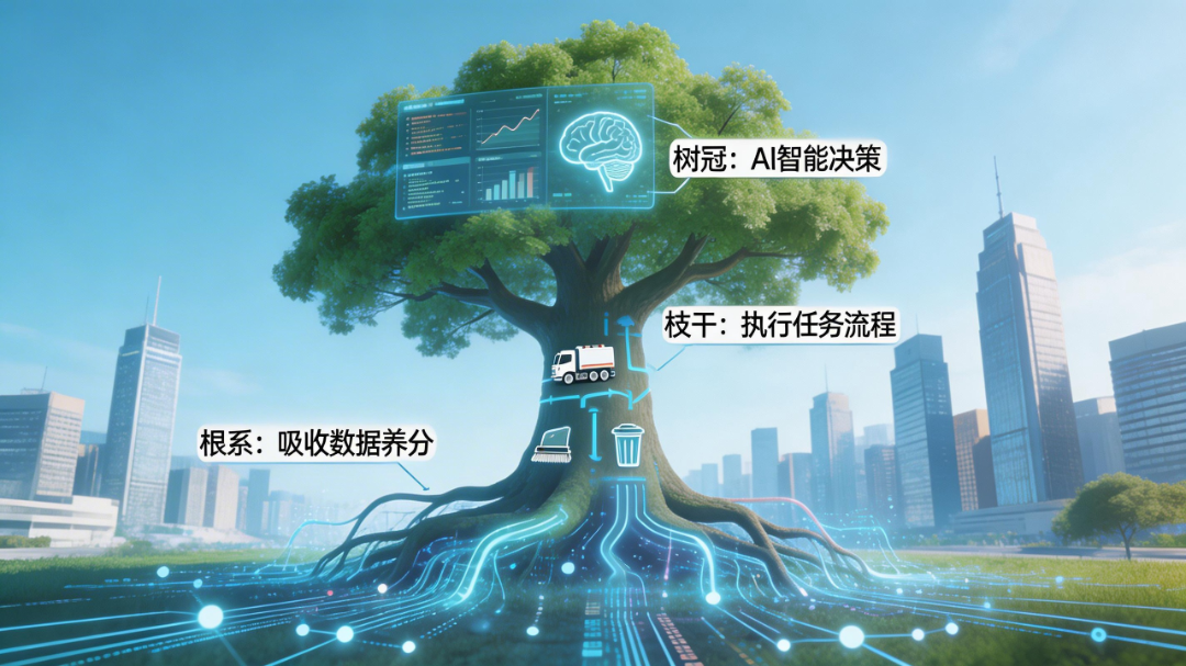 jimeng-2026-03-12-1011-根据下面一段话生成一张配图，比例16_9：今天，我们不仅要在土地上植树造林，更要....png