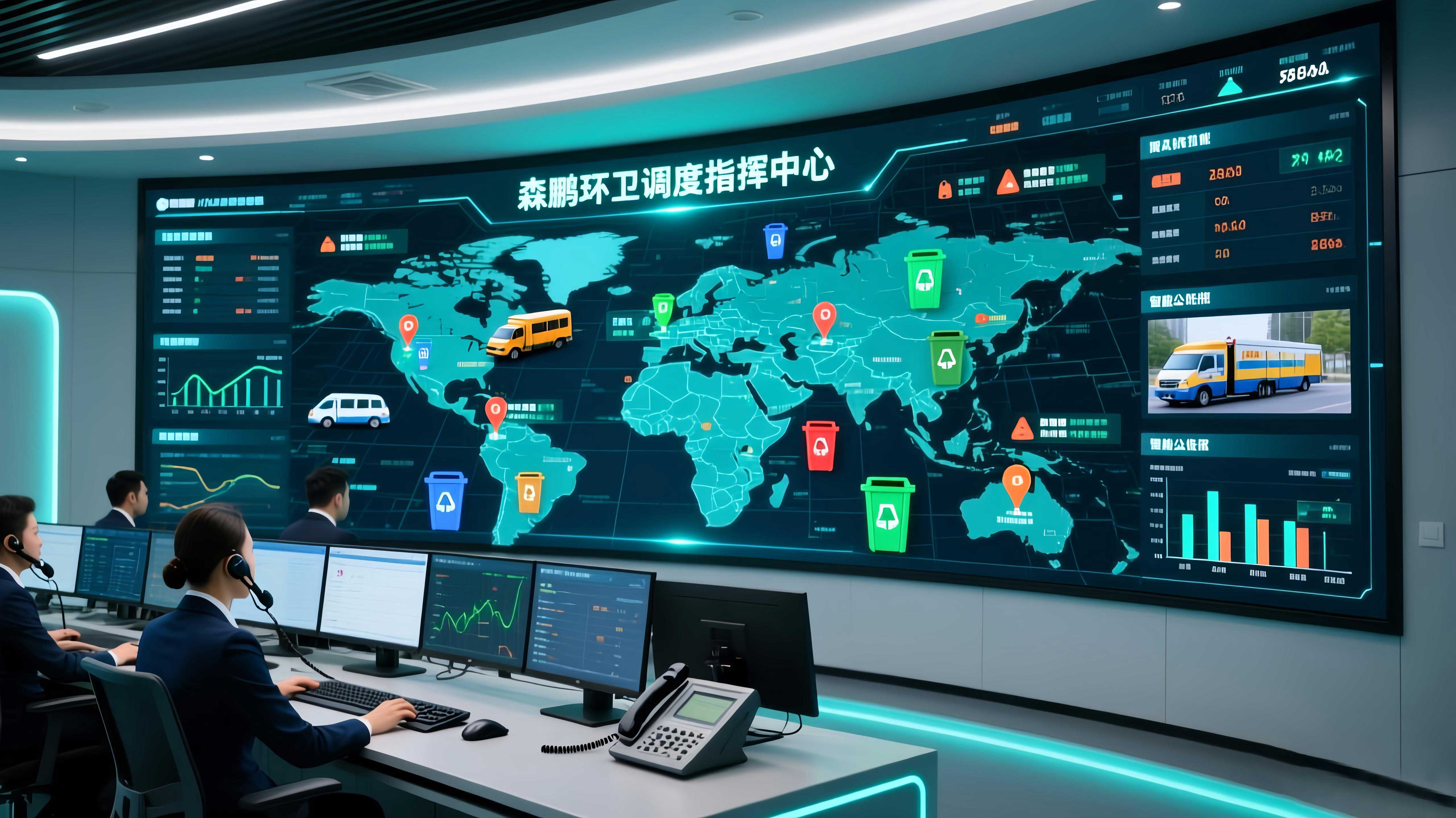 森鹏环卫调度指挥中心的信息化与数字化管理