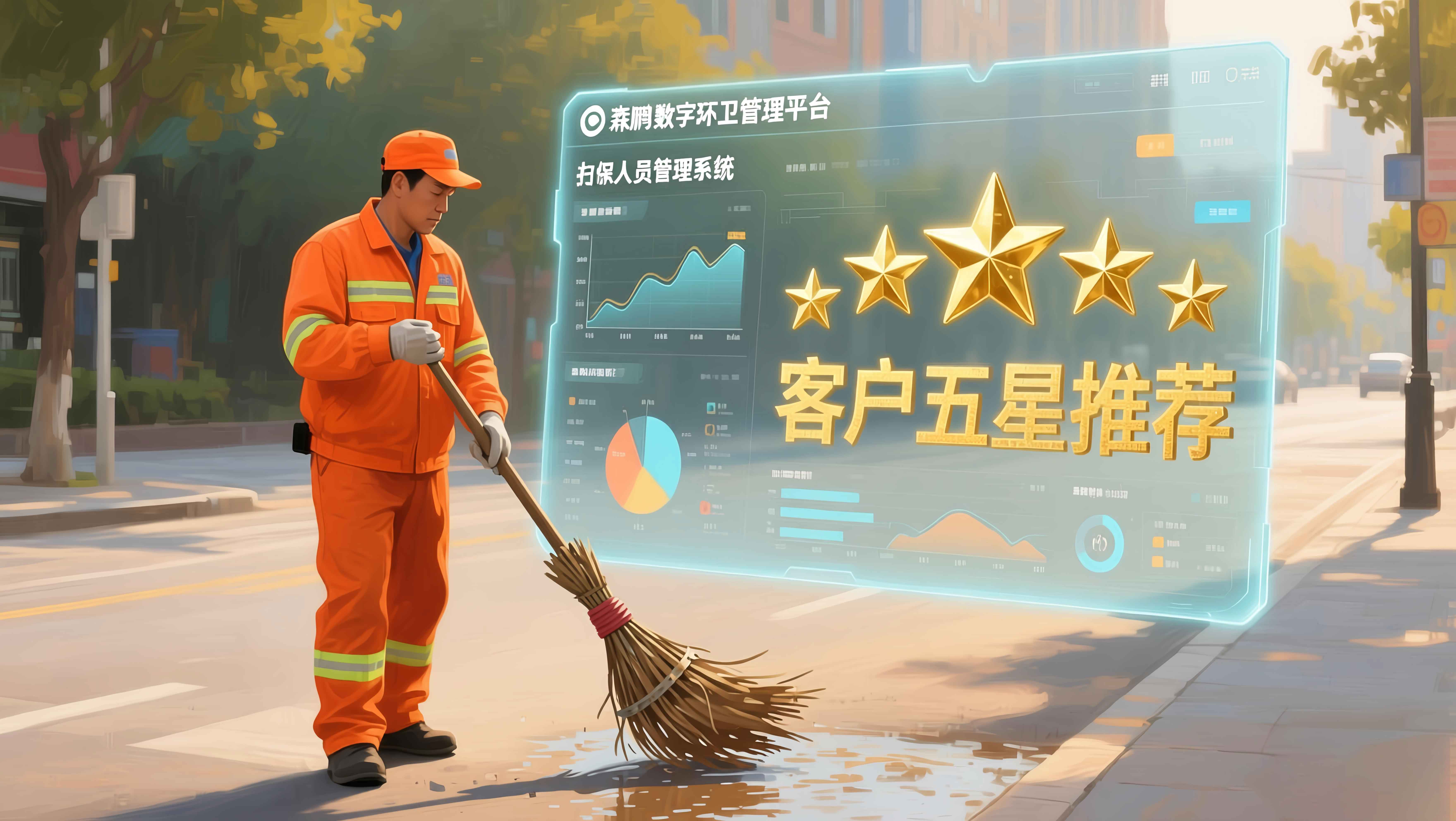 森鹏数字环卫管理平台 扫保人员管理系统 客户五星推荐！