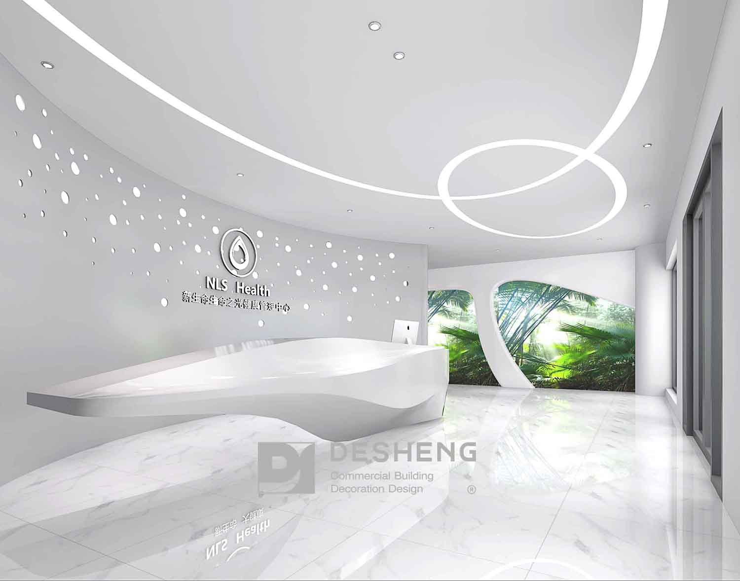 医疗整形装修效果图：通过颜色，材质和灯光的变幻将各部分连接在一起，打造出令人充满期待的医美场所