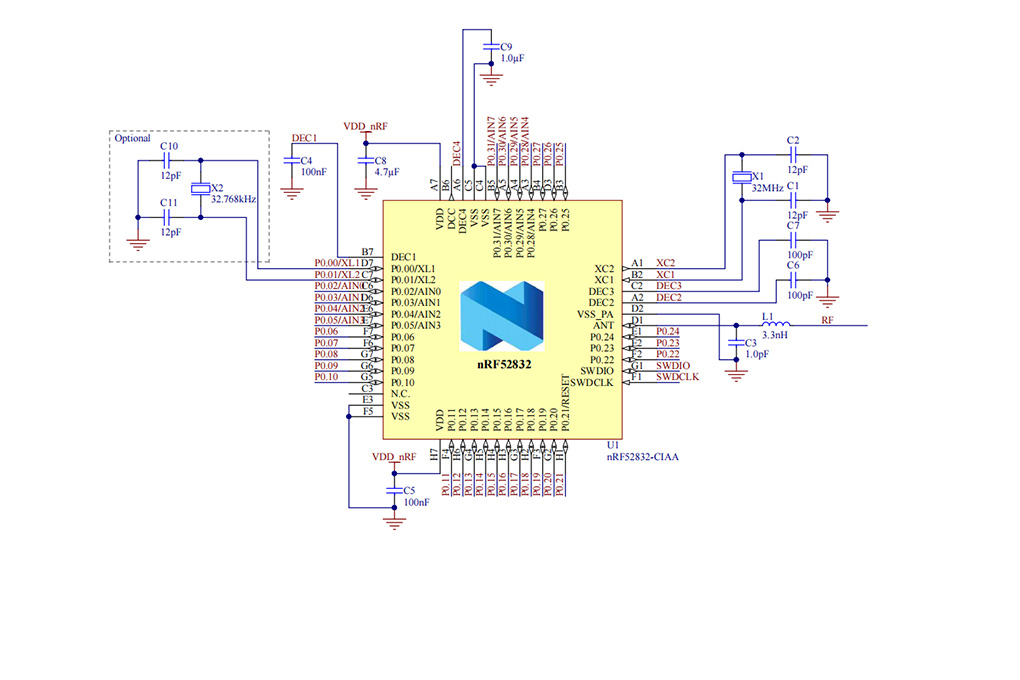 NRF52832-QFAA-R原理图
