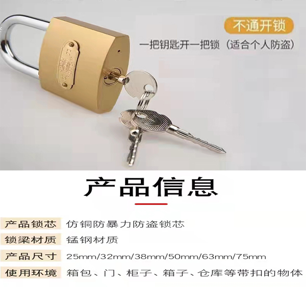 十字仿铜挂锁-3