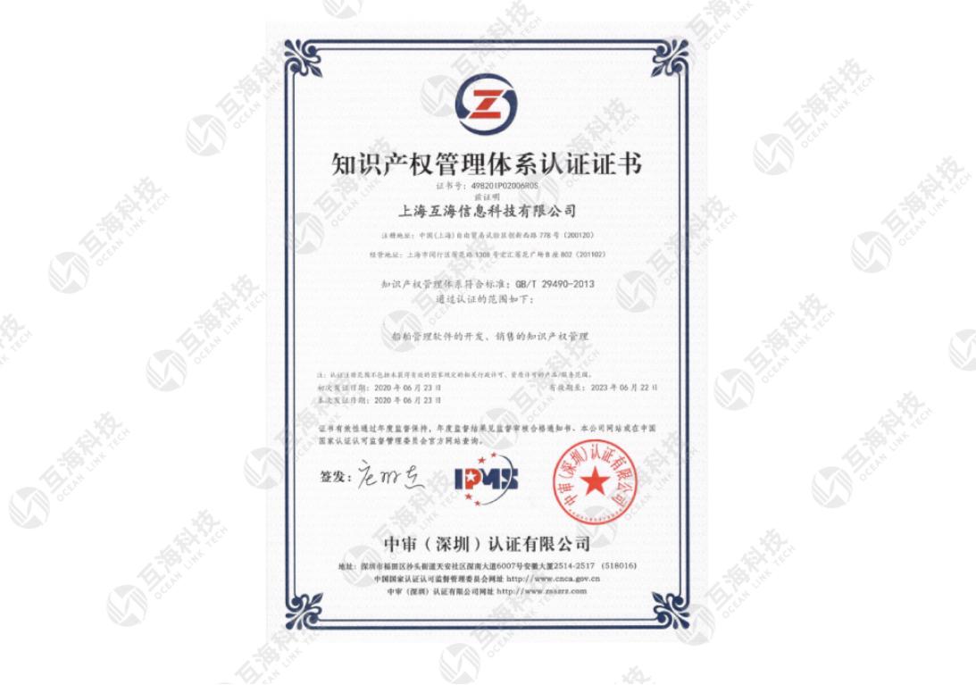 互海通知识产权证书