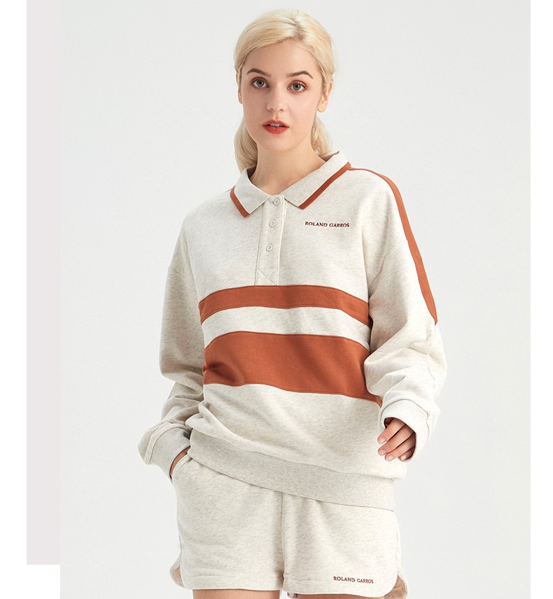 罗兰加洛斯法网卫衣女款oversize落肩卫衣2022春秋新款套头衫上衣