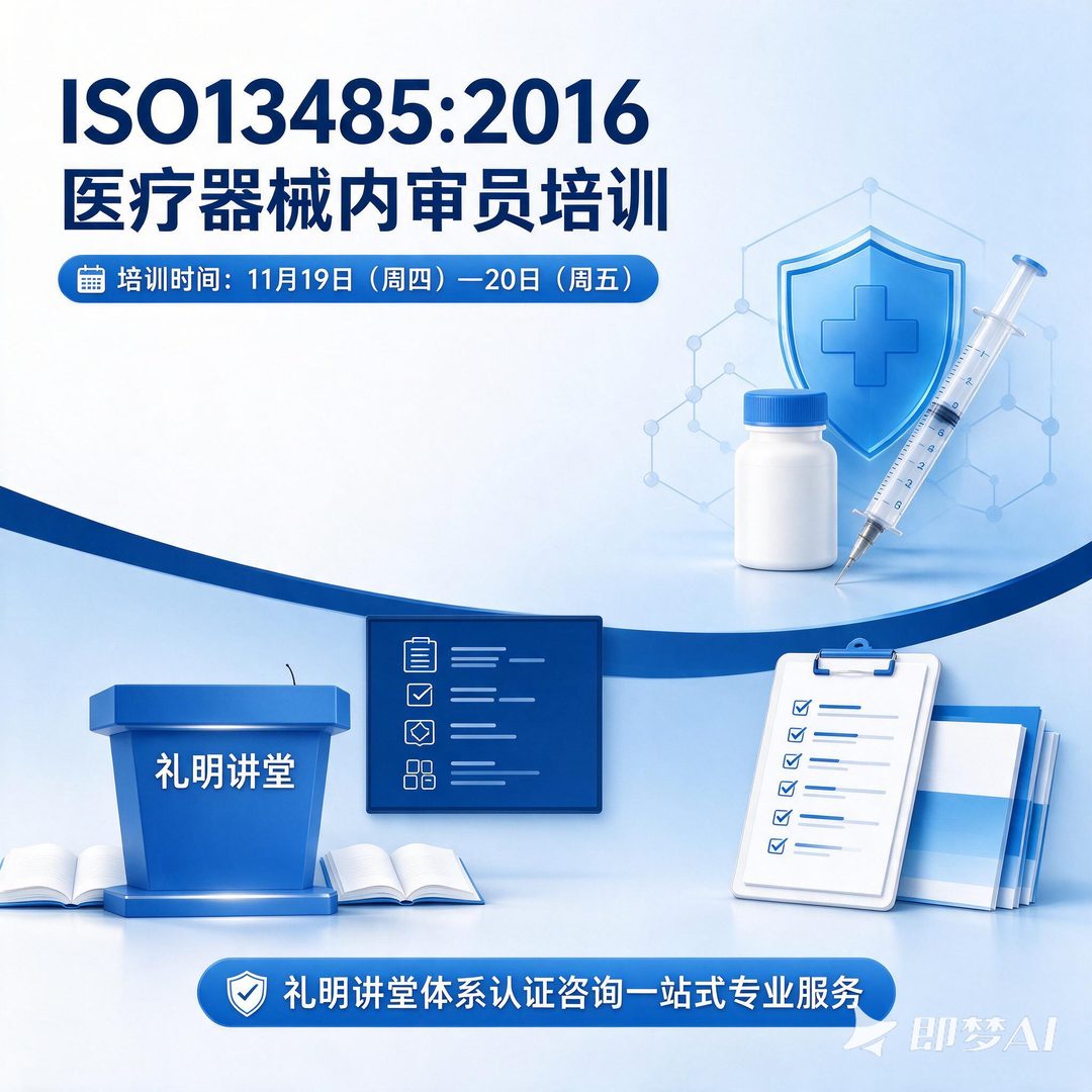 礼明讲堂·ISO13485医疗器械采购供方管控与质量落地培训班