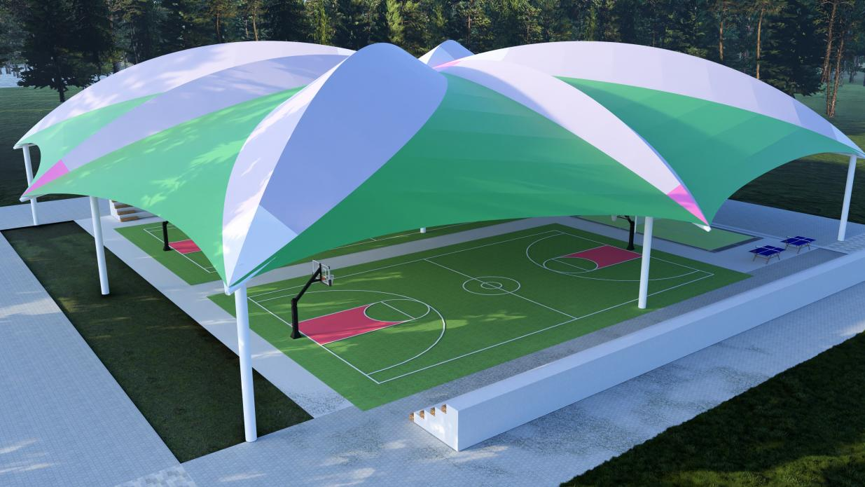 斗村室外综合球场（篮球场、羽毛球场、座椅看台）