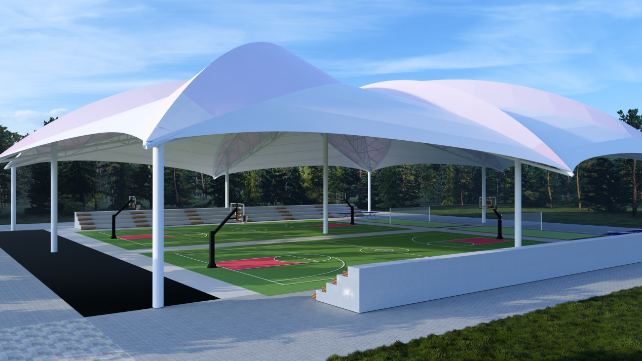 斗村室外综合球场（篮球场、羽毛球场、座椅看台）