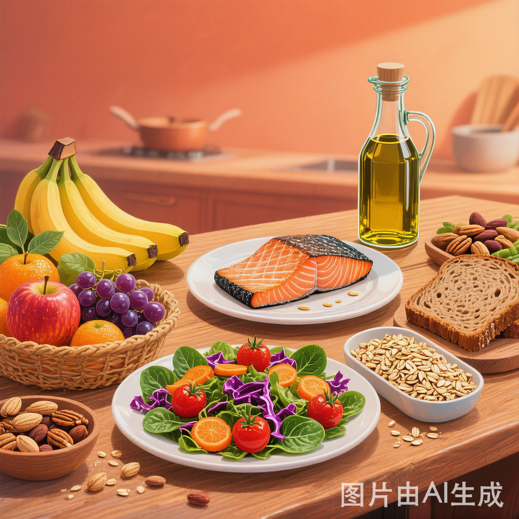 新鲜健康的蔬果谷物