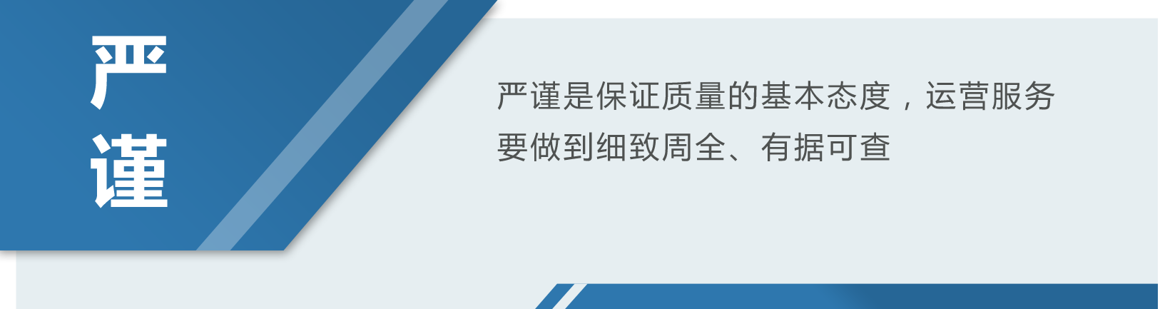 严谨：严谨是保证质量的基本态度，运营服务要做到细致周全、有据可查