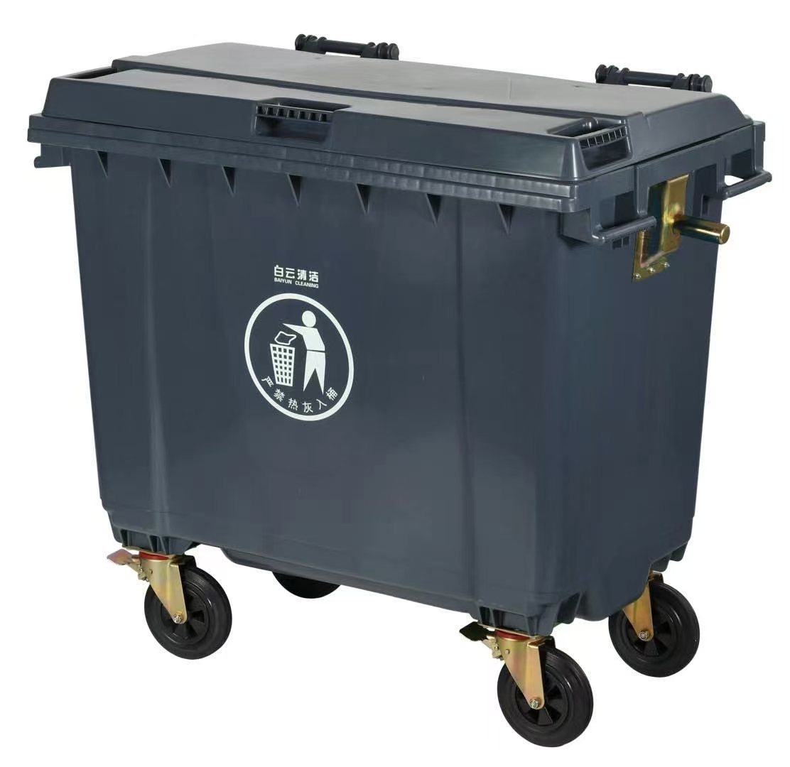 AF07660-SKU-01-660升深灰色带刹车轮可挂车