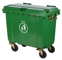 AF07660-SKU-02-660升军绿色带刹车轮可挂车