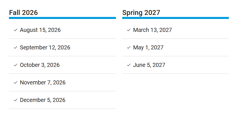 2026-2027年SAT考试时间最新公布