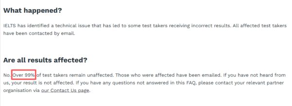 雅思官方自曝评分故障