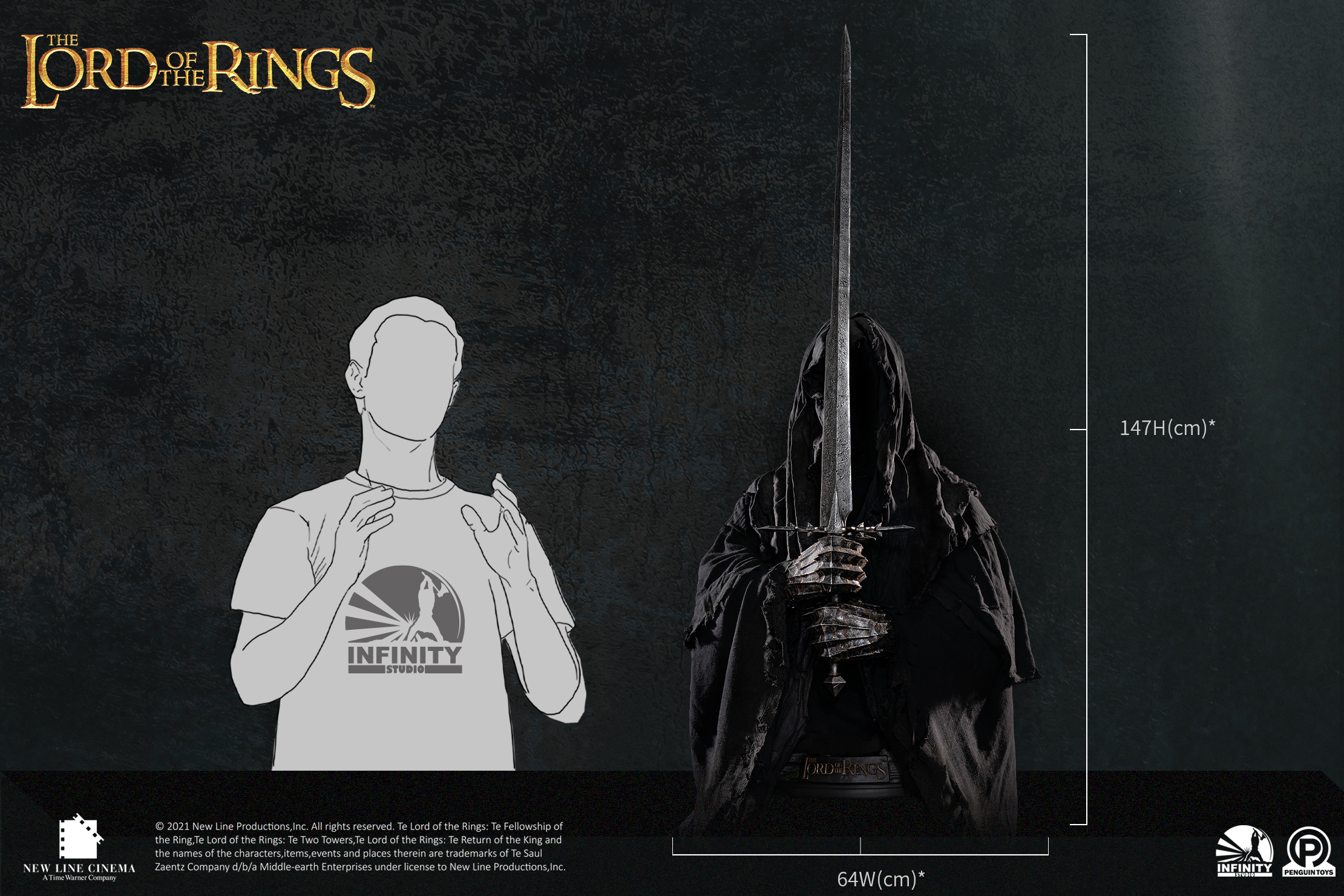 《魔戒》戒灵半身像-戒灵尺寸信息图