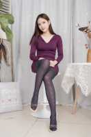 蓝色网纹丝袜穿搭紫色连衣裙淘宝产品丝袜图