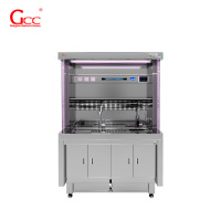 取材台升降款-双屏幕、带甲醛水龙头、脚踏测喷淋-渲染图1