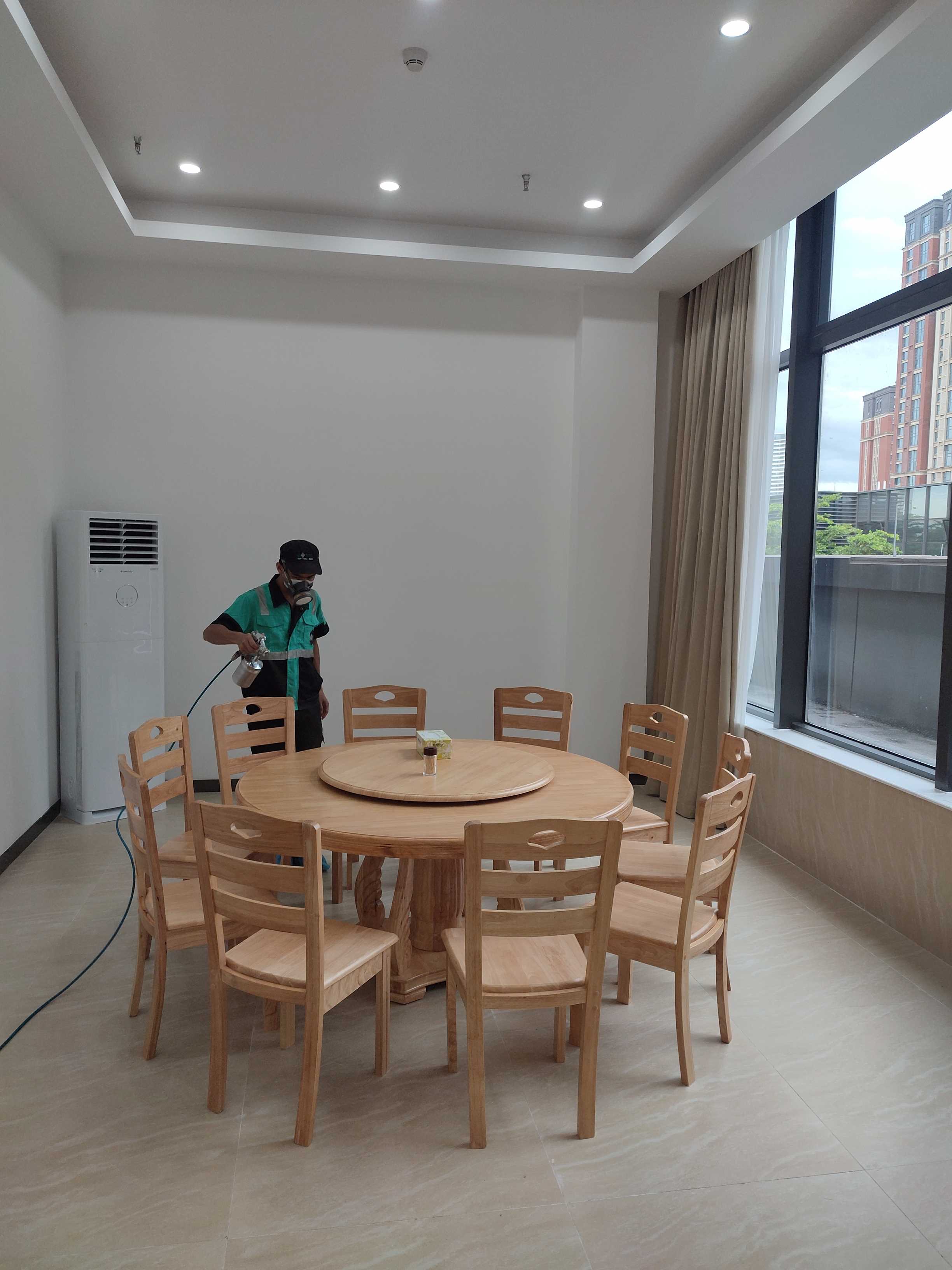 南沙区创新大厦食堂施工现场无码-9e01b87d649062df303b9657919fe05