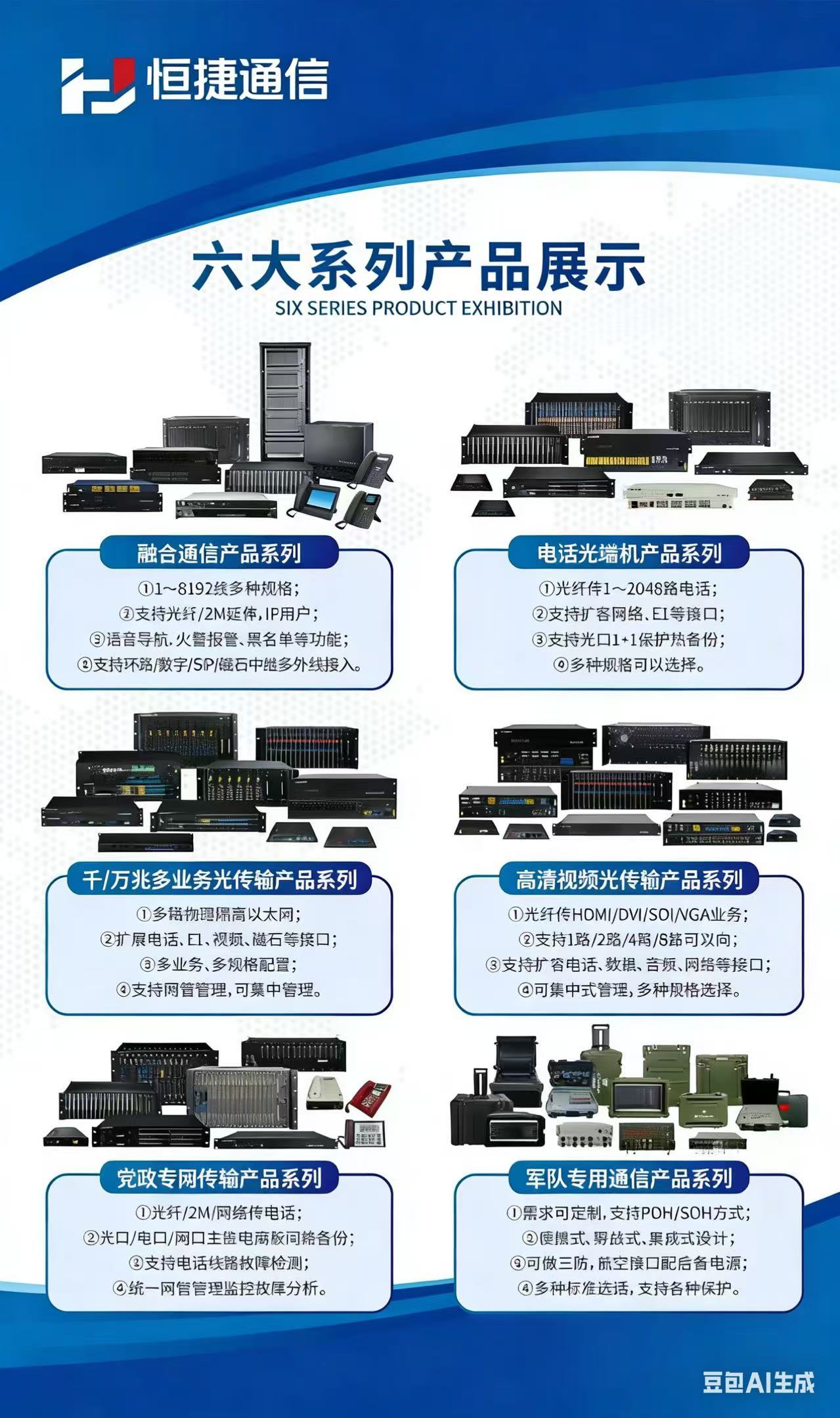 恒捷通信六大类产品
