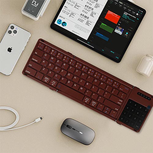 B077皮纹三折无线蓝牙折叠键盘产品图 4