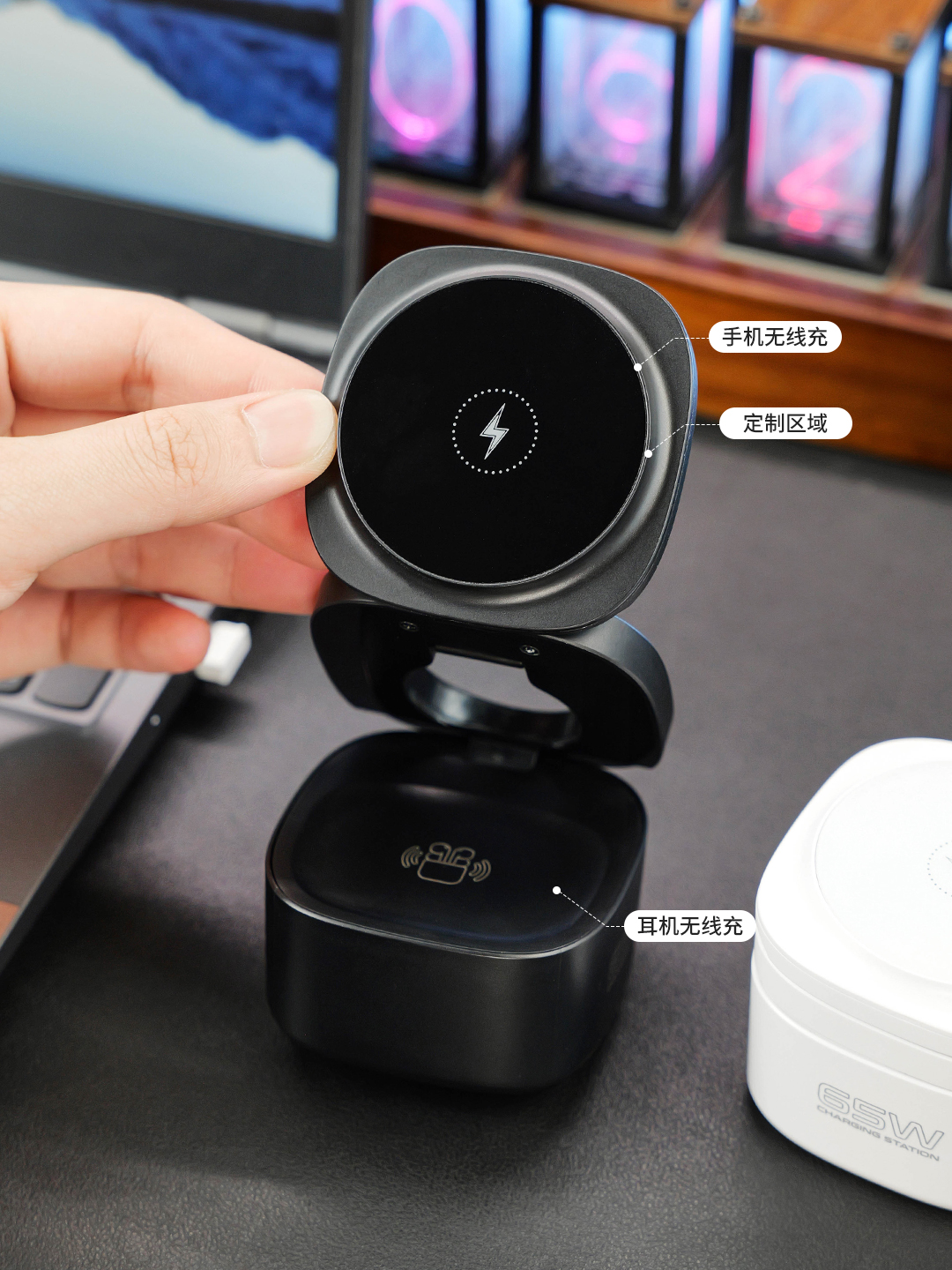 W08 桌面无线充电站 65W氮化镓产品图 2