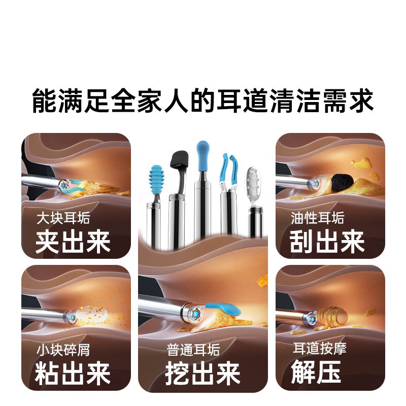 bebird蜂鸟 Home 30S 白色全家智能可视洁耳仪套装|1000万像素·UV紫外消毒·分仓收纳产品图 5