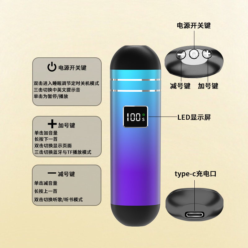 礼途 QY09 骨传导枕下睡眠音箱|内置32G存储·蓝牙5.3·数显定时·15小时续航产品图 7