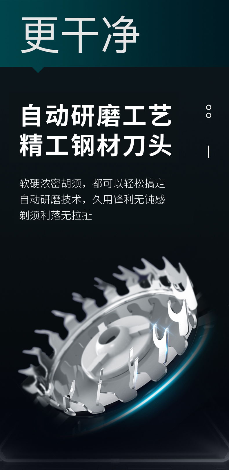 拜尔 BC2 拜尔 BC2 便携电动剃须刀｜360°浮动三刀头·双环弧面刀网·IPX7全身水洗·75天续航 产品功能与规格详情图 04