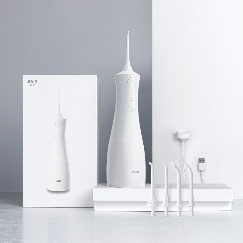 拜尔 M301 便携电动冲牙器｜300ml可拆水箱·DIY水压·重力球取水·IPX8防水·感应充电