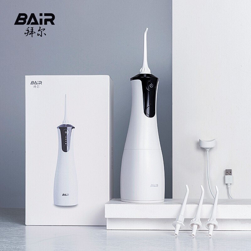 拜尔 M4 电动冲牙器｜300ml可拆水箱·DIY水压·重力球取水·IPX8防水·感应充电