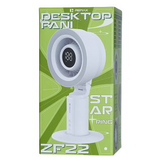 REMAX睿量 RS-ZF22 星环氛围灯高速桌面风扇|RGB灯光·100档无级调速·4000mAh·左右自动摇头产品图 2