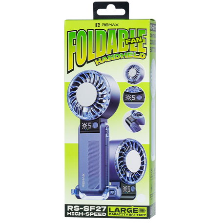 REMAX睿量 RS-SF27 折叠半导体制冷手持风扇|4000mAh长续航·冰敷制冷·智能数显·多角度折叠产品图 2