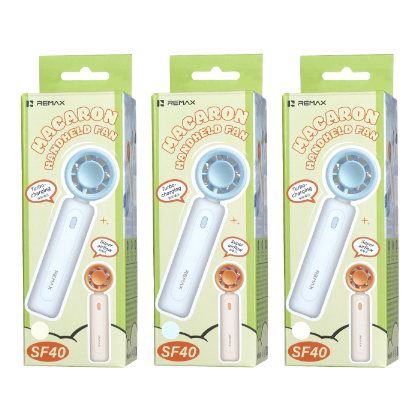 REMAX睿量 RS-SF40 马卡龙手持风扇|2000mAh·涡轮聚风·手持桌面两用·挂绳便携产品图 2