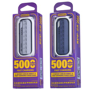 REMAX睿量 RPP-28 胶囊 20W快充旋转直插自带线移动电源｜5000mAh·20W快充·自带快充线·折叠支架