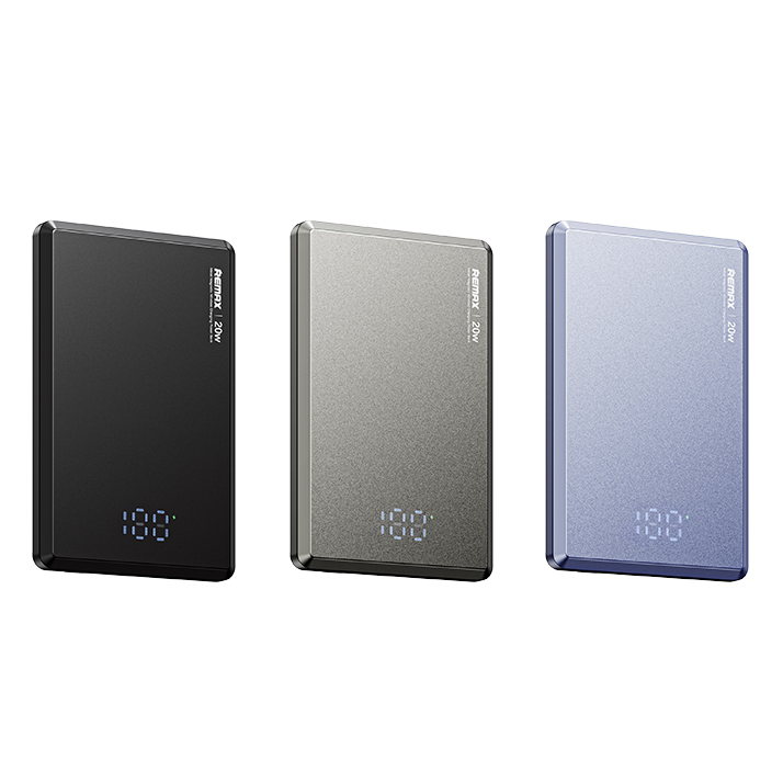 REMAX睿量 RPP-107 薄卡Pro 20W 数显金属磁吸无线快充移动电源｜5000mAh·20W快充·磁吸无线充·LED数显