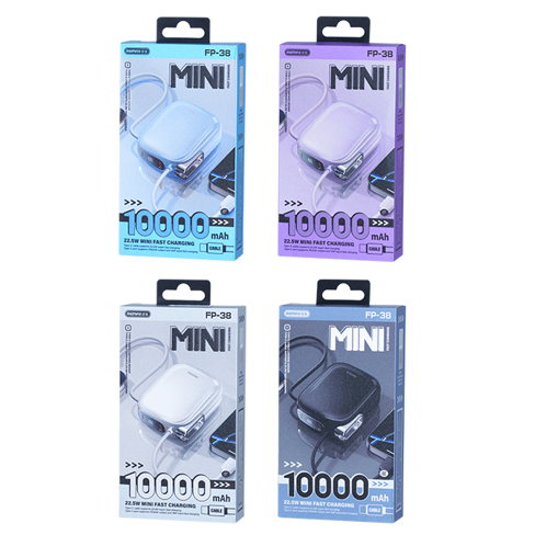 REMAX睿量 FP-38 星晨 自带线QC22.5快充移动电源10000mAh｜10000mAh·20W快充·自带快充线