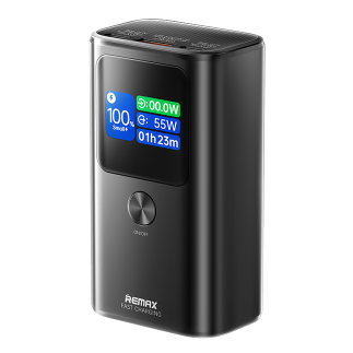 REMAX睿量 FP-7 电霸 55W+22.5W PD+QC彩屏铝合金快充移动电源｜10000mAh·55W快充·TFT智能数显·铝合金机身