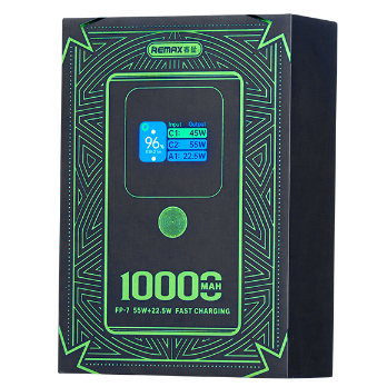 REMAX睿量 FP-7 电霸 55W+22.5W PD+QC彩屏铝合金快充移动电源|10000mAh·55W快充·TFT智能数显·铝合金机身产品图 2