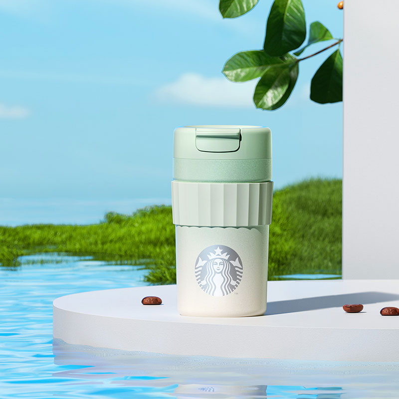 星巴克 11149743 绿色渐变款桌面不锈钢杯470mL|470mL·单手开盖产品图 7