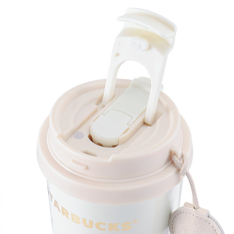 星巴克 11179922 铃兰款双饮口咖啡杯米白色500ml|500ml·真空锁温·双饮口·316不锈钢内胆产品图 5