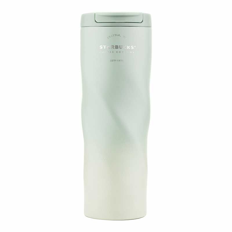 星巴克 11149750 经典渐层款翻盖杯绿色473ml｜473ml·真空锁温·单手开盖
