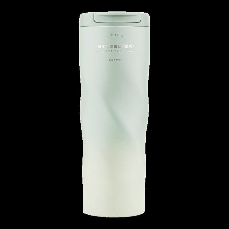 星巴克 11149750 经典渐层款翻盖杯绿色473ml|473ml·真空锁温·单手开盖产品图 2