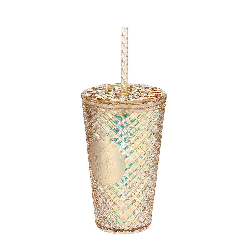 星巴克 11194083 幸运金款双层吸管杯540ml｜540ml·双层隔热·吸管畅饮