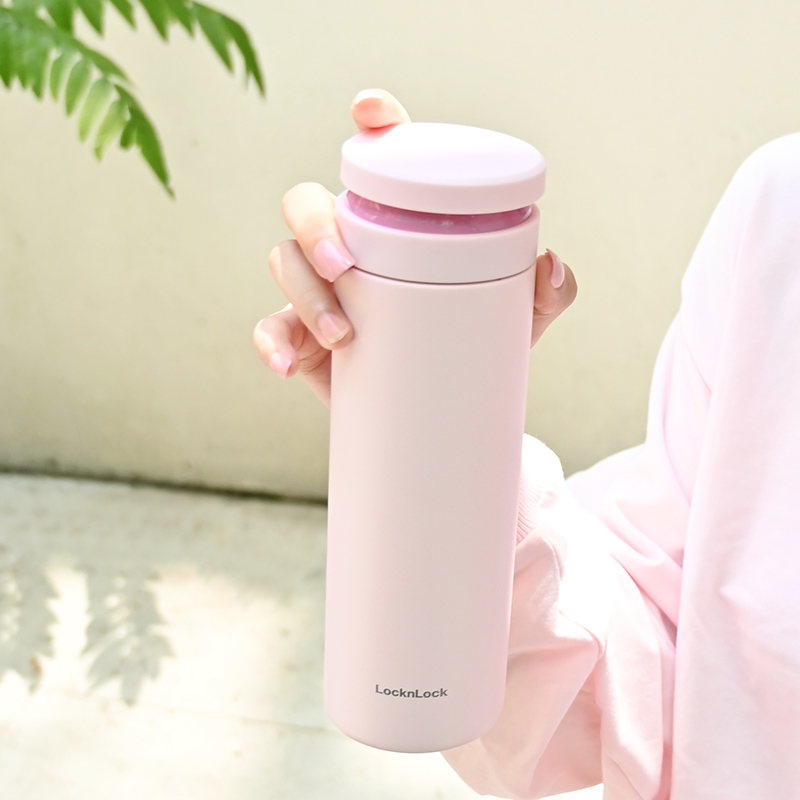 乐扣乐扣 LHC4287PIK 柔光旋盖440mL(粉)|440mL·316不锈钢内胆·一键弹盖·密封防漏产品图 5