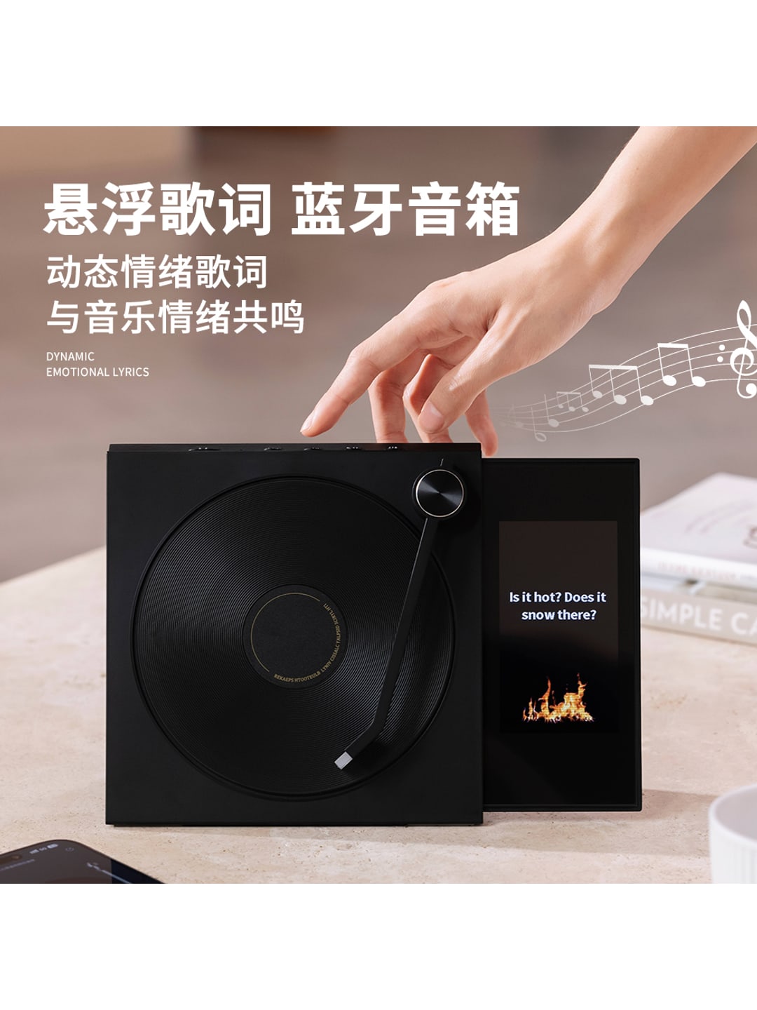 R01相册歌词经典黑胶蓝牙音箱|动态歌词·电子相册·白噪音·企业LOGO定制产品图 3
