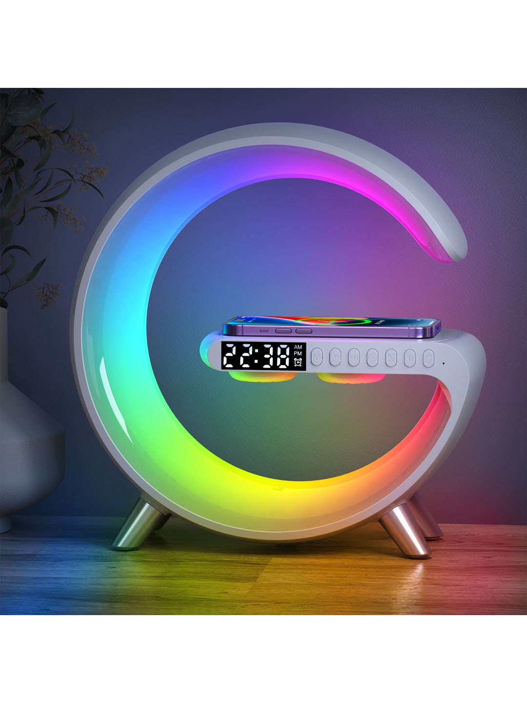 N69 G形氛围灯无线充｜大G/小G/APP版·蓝牙音响·闹钟·企业LOGO定制