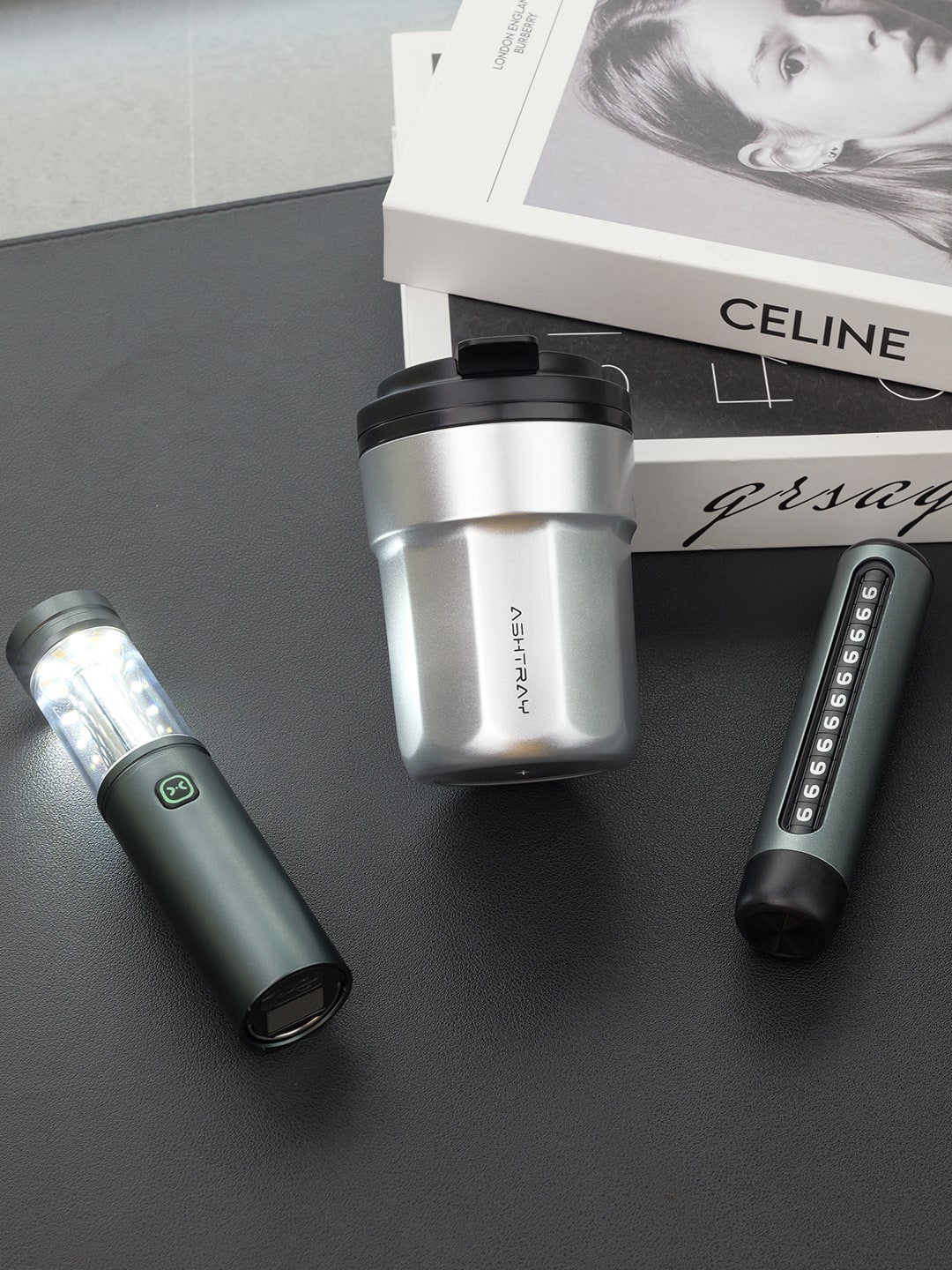 WX-006咖啡杯车载烟灰缸+7006三合一露营灯+LC-1003逃生锤停车牌车载应急礼盒产品图 8