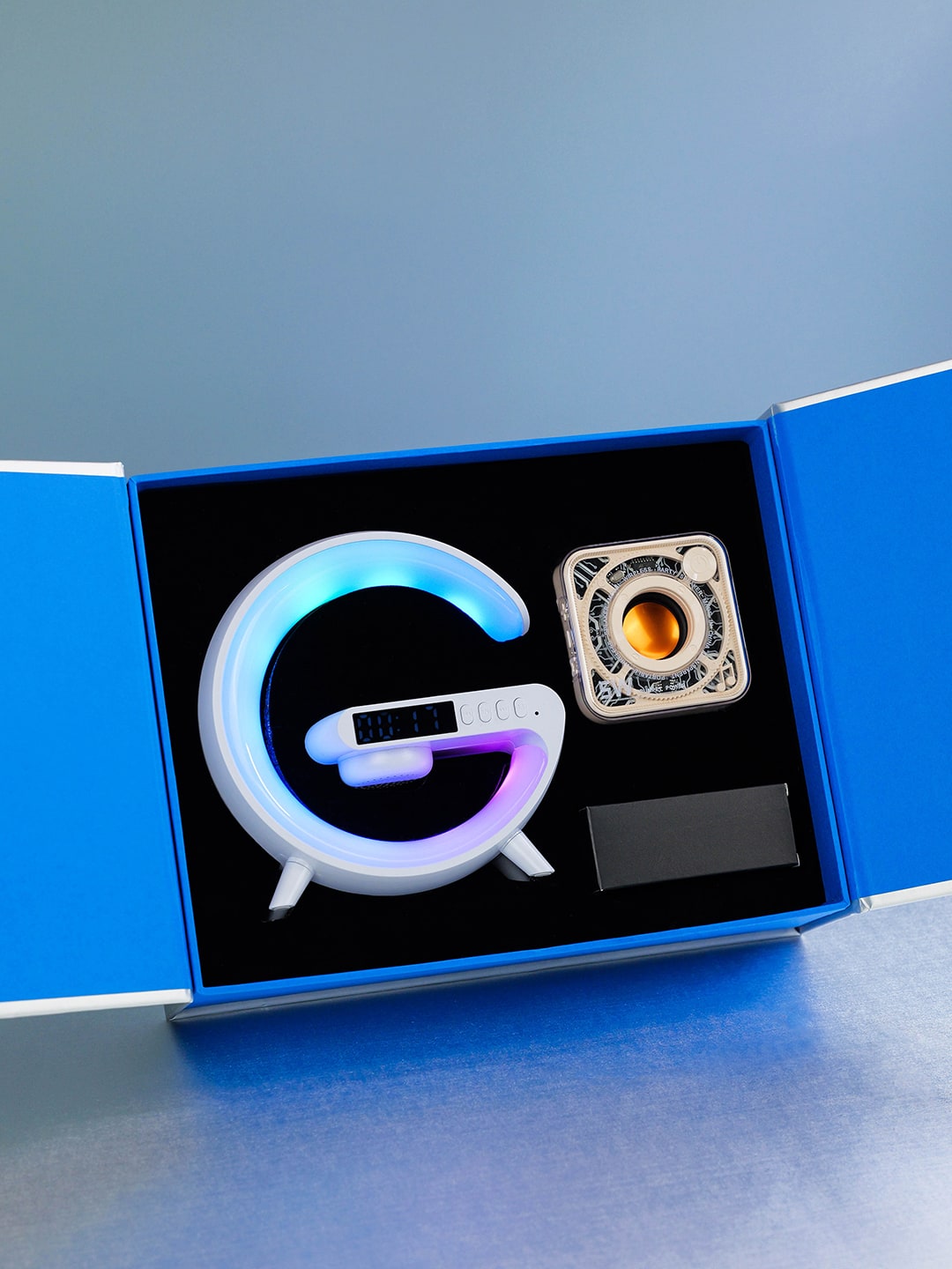 G6小G多功能无线充+DW12机甲小方块蓝牙音箱中秋科技礼盒 260中开包装礼盒产品图 5